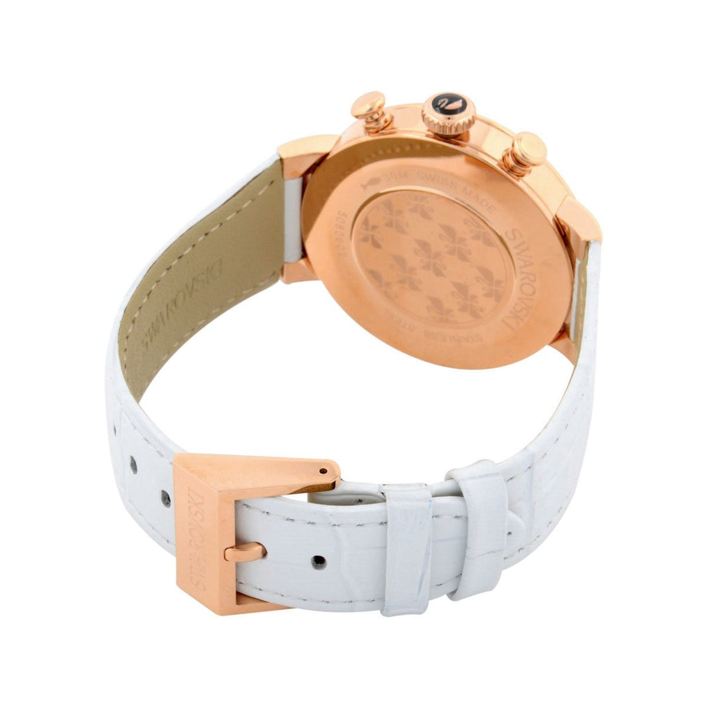 Swarovski Citra Sphere Chrono White Dial White Leather Strap Watch for Women - 5080602 Buy Now By Swarovski