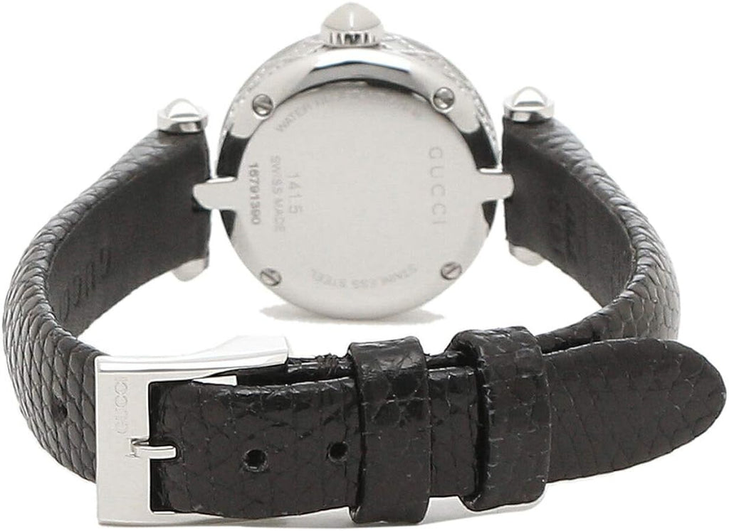 Gucci Diamantissima Diamonds Mother of Pearl Dial Black Leather Strap Watch For Women - YA141511 Buy Now By Gucci