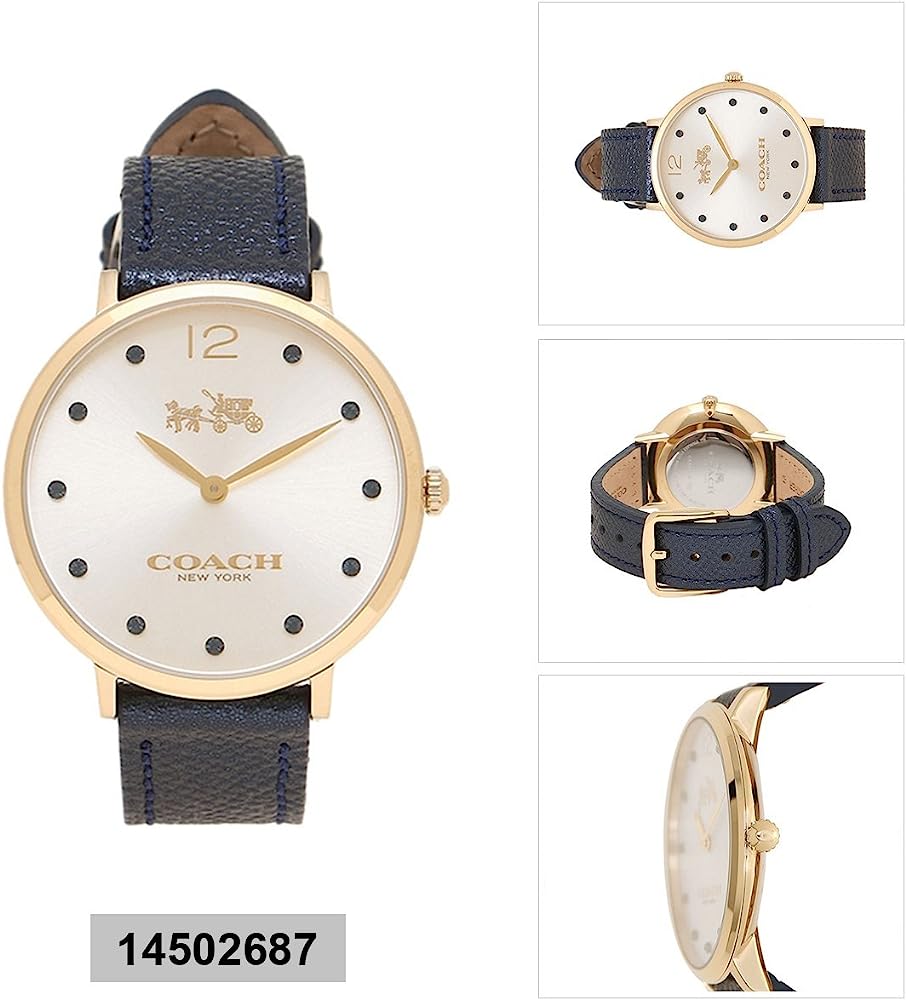 Coach Slim Easton Silver Dial Blue Leather Strap Watch for Women - 14502687 Buy Now By Coach