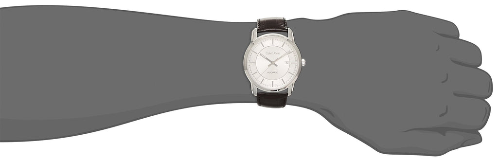 Calvin Klein Infinity Silver Dial Black Leather Strap Watch for Men - K5S341C6 Buy Now By Calvin Klein