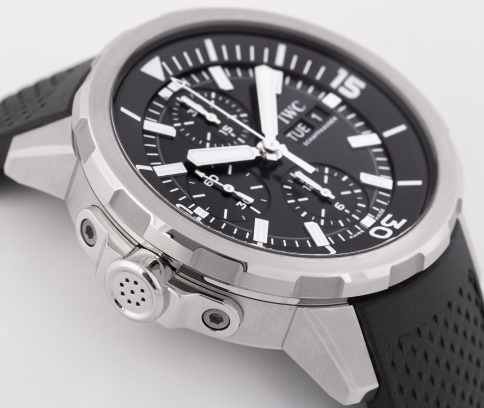 IWC Aquatimer Chronograph Black Dial Black Leather Strap Watch for Men - IW376803 Buy Now By IWC