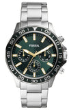 Fossil Bannon Chronograph Green Dial Silver Steel Strap Watch for Men - BQ2492 Buy Now By Fossil