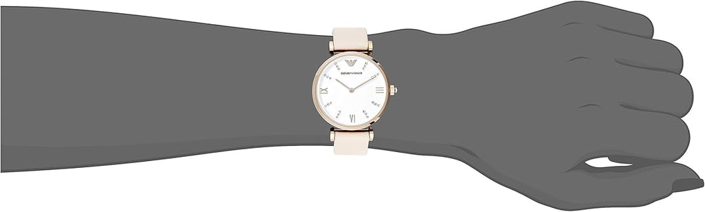 Emporio Armani Gianni T Bar Quartz White Dial Beige Leather Strap Watch For Women - AR1927 Buy Now By Emporio Armani