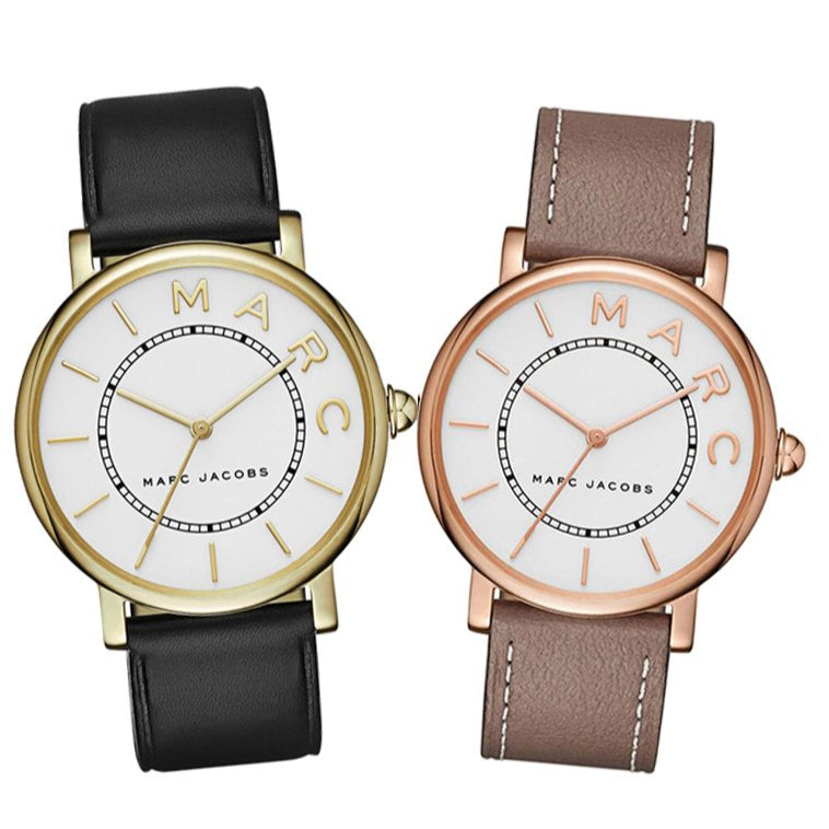 Marc Jacobs Roxy White Dial Cement Brown Leather Strap Watch for Women - MJ1533 Buy Now By Marc Jacobs