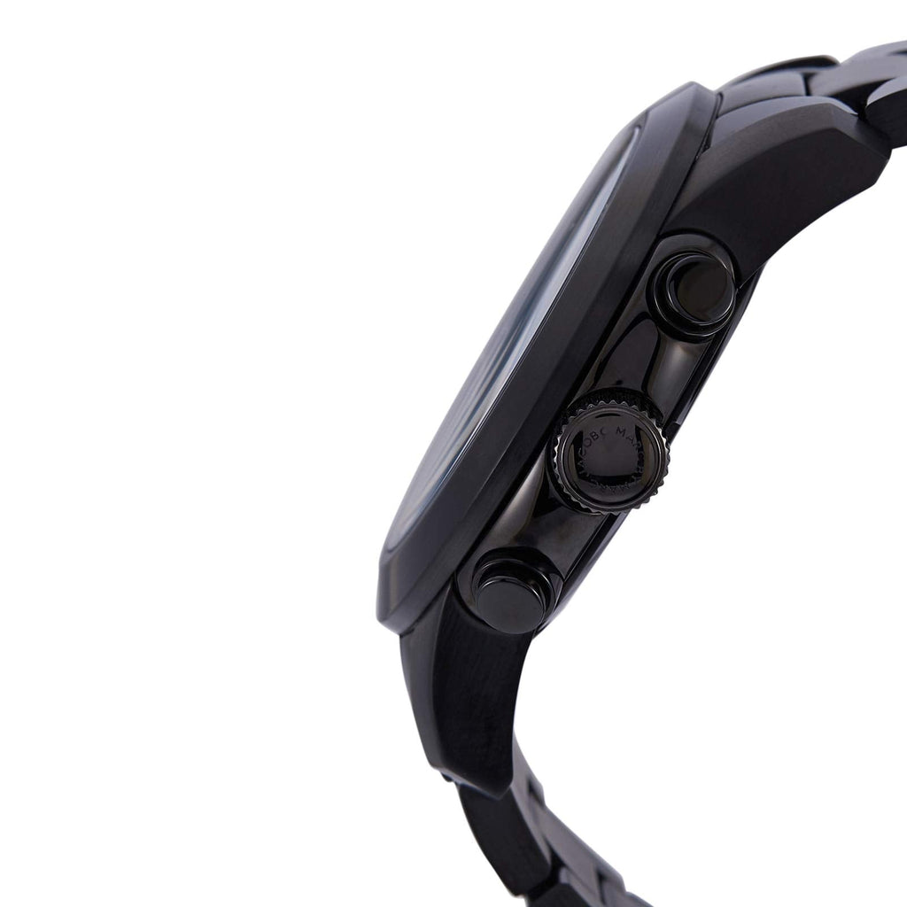 Marc Jacobs Larry Chronograph Black Dial Black Steel Strap Watch for Men - MBM8606 Buy Now By Marc Jacobs