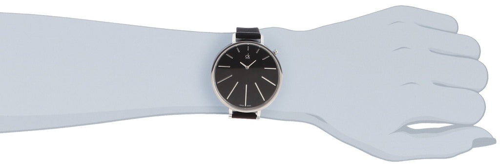 Calvin Klein Equal Black Dial Black Leather Strap Watch for Women - K3E231C1 Buy Now By Calvin Klein