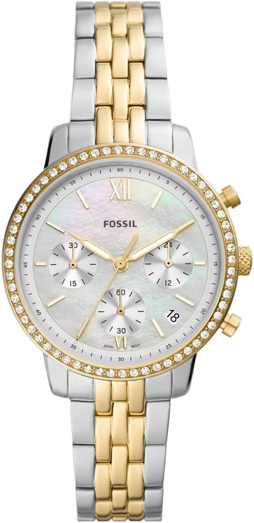 Fossil Neutra Chronograph Mother of Pearl White Dial Two Tone Steel Strap Watch for Women - ES5216 Buy Now By Fossil