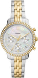 Fossil Neutra Chronograph Mother of Pearl White Dial Two Tone Steel Strap Watch for Women - ES5216 Buy Now By Fossil