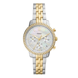 Fossil Neutra Chronograph Mother of Pearl White Dial Two Tone Steel Strap Watch for Women - ES5216 Buy Now By Fossil