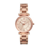 Fossil Carlie Rose Gold Dial Rose Gold Steel Strap Watch for Women - ES4301 Buy Now By Fossil