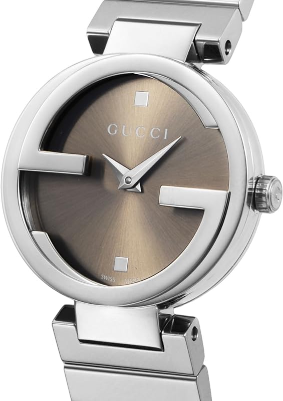 Gucci Interlocking G Brown Dial Silver Steel Strap Watch For Women - YA133506 Buy Now By Gucci