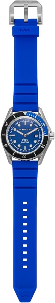 Michael Kors Maritime Three-Hand Analog Blue Dial Blue Silicone Strap Watch for Men - MK9156 Buy Now By Michael Kors