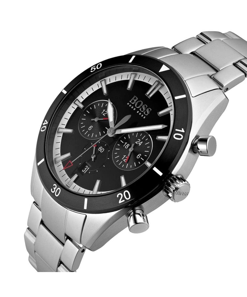 Hugo Boss Santiago Black Dial Silver Steel Strap Watch for Men - 1513862 Buy Now By Hugo Boss