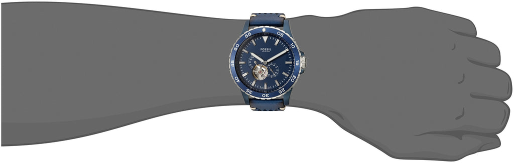 Fossil Crewmaster Sports Automatic Blue Dial Blue Leather Strap Watch for Men - ME3149 Buy Now By Fossil