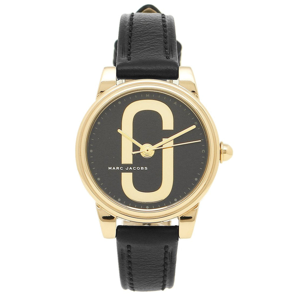 Marc Jacobs Corie Black Dial Black Leather Strap Watch for Women - MJ1580 Buy Now By Marc Jacobs
