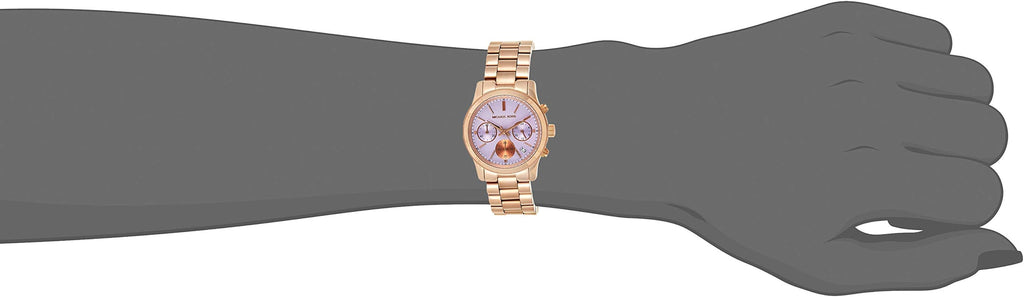 Michael Kors Runway Chronograph Purple Dial Rose Gold Steel Strap Watch For Women - MK6163 Buy Now By Michael Kors