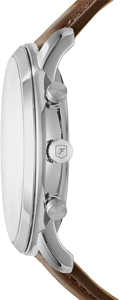 Fossil Neutra Chronograph White Dial Brown Leather Strap Watch for Men - FS5380 Buy Now By Fossil