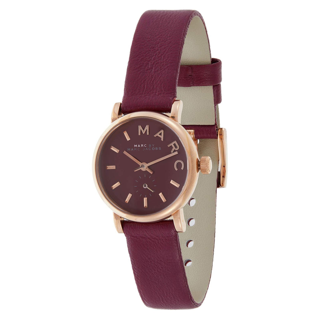 Marc Jacobs Baker Maroon Dial Maroon Leather Strap Watch for Women - MBM1271 Buy Now By Marc Jacobs