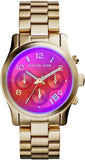 Michael Kors Runway Iridescent Pink Dial Gold Steel Strap Watch for Women - MK5939 Buy Now By Michael Kors
