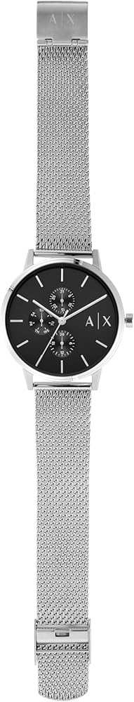 Armani Exchange Cayde Chronograph Black Dial Silver Mesh Strap Watch For Men - AX2714 Buy Now By Armani Exchange