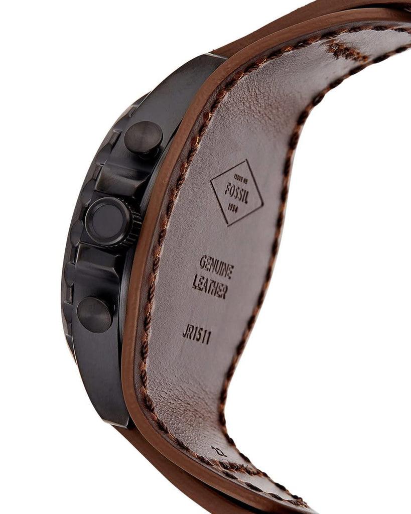 Fossil Nate Chronograph Brown Dial Brown Leather Strap Watch for Men - JR1511 Buy Now By Fossil