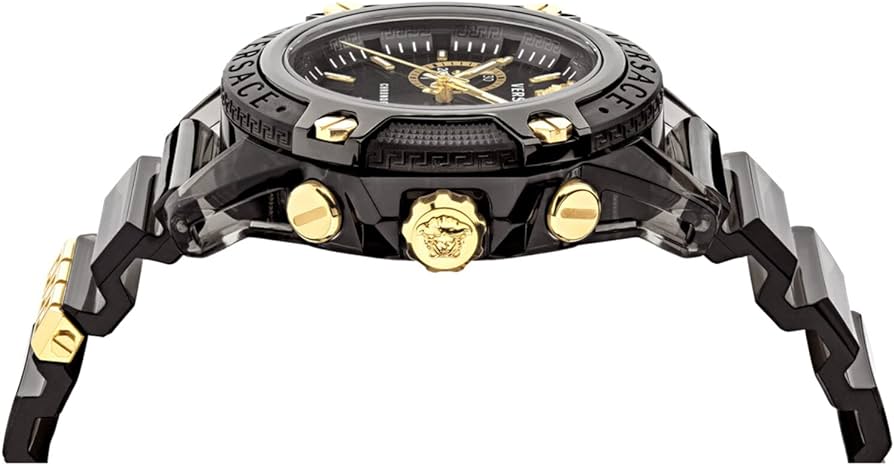 Versace Icon Active Chronograph Black Dial Black Steel Strap Watch for Men - VEZ700421 Buy Now By Versace