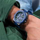 Guess Formula Multifunction Blue Dial Blue Silicone Strap Watch For Men - GW0579G3 Buy Now By Guess