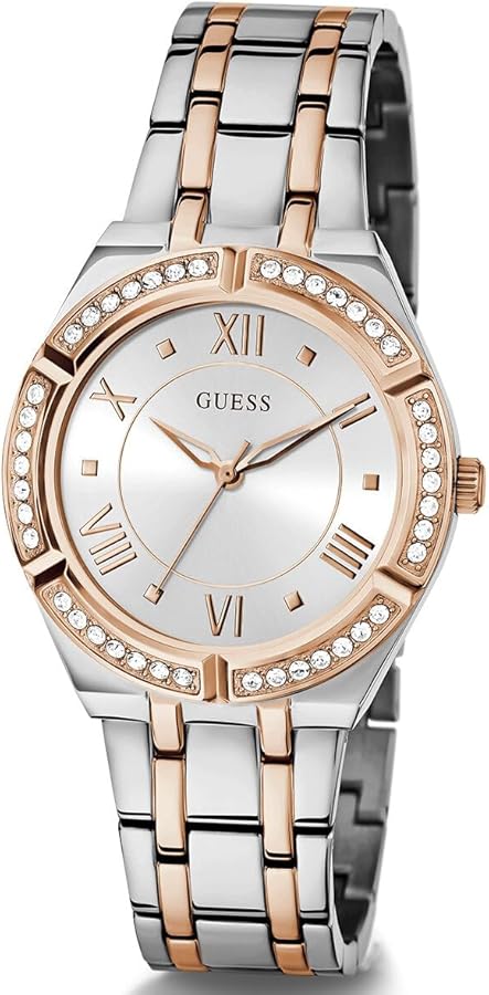 Guess Cosmo Quartz Silver Dial Two Tone Steel Strap Watch For Women - GW0033L9 Buy Now By Guess