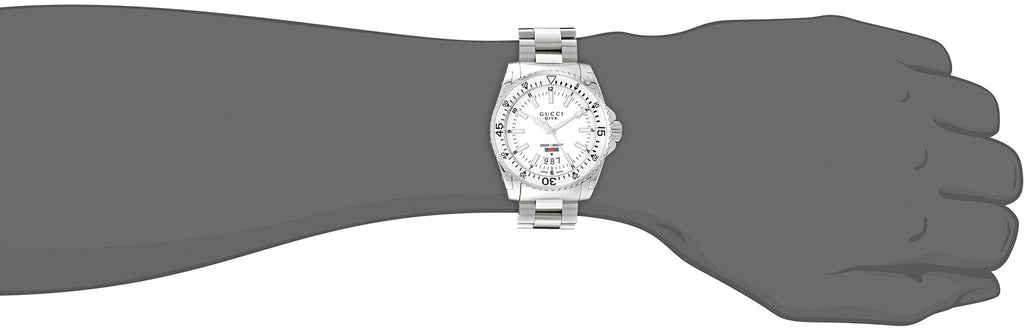 Gucci Dive Quartz White Dial Silver Steel Strap Watch for Men - YA136302 Buy Now By Gucci