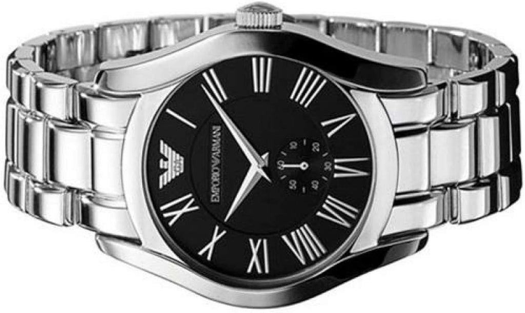 Emporio Armani Valente Black Dial Silver Steel Strap Watch For Men - AR0680 Buy Now By Emporio Armani