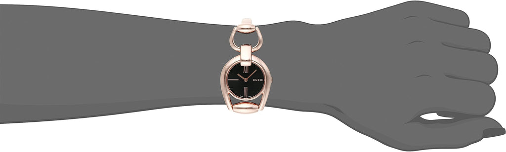 Gucci Horsebit Collection Black Dial Rose Gold Steel Strap Watch For Women - YA139507 Buy Now By Gucci