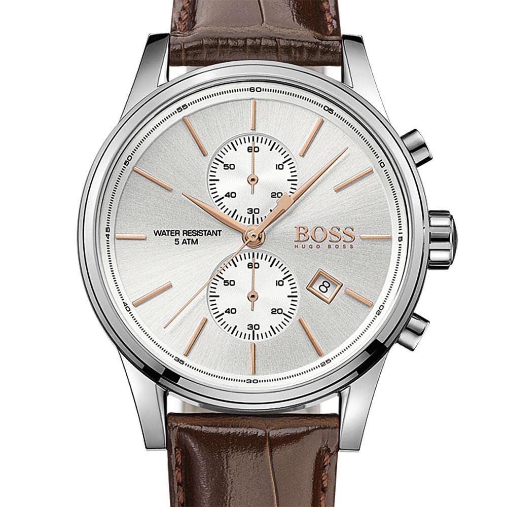 Hugo Boss Jet White Dial Brown Leather Strap Watch for Men - 1513280 Buy Now By Hugo Boss
