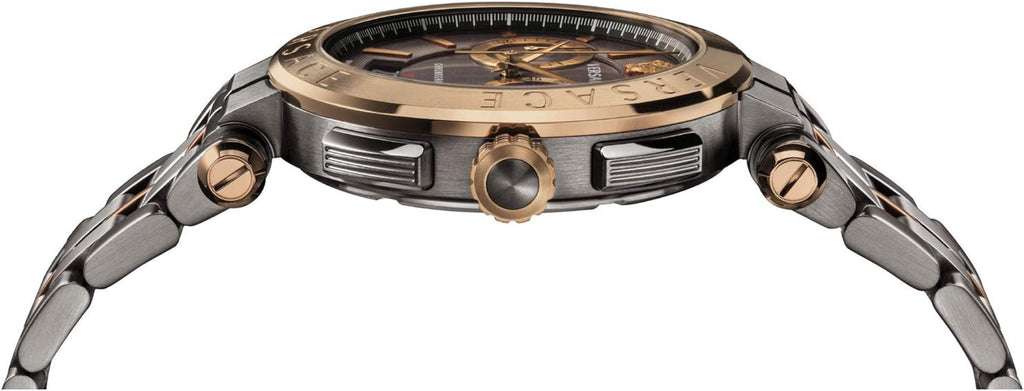 Versace Aion Chronograph Black Dial Grey Steel Strap Watch for Men - VBR050017 Buy Now By Versace