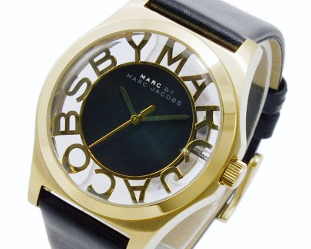 Marc Jacobs Henry Skeleton Black Dial Black Leather Strap Watch for Women - MBM1246 Buy Now By Marc Jacobs