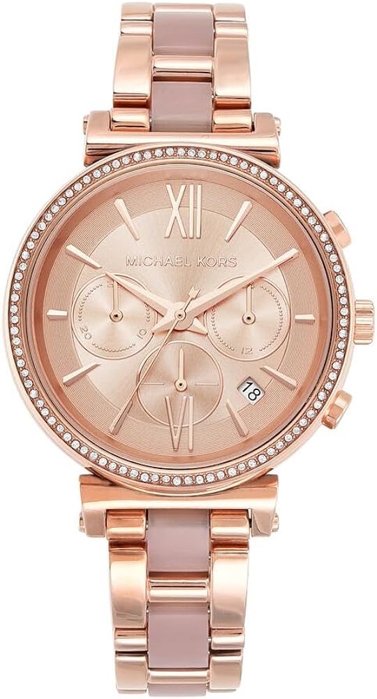 Michael Kors Sofie Chronograph Rose Gold Dial Rose Gold Steel Strap Watch For Women - MK6560 Buy Now By Michael Kors