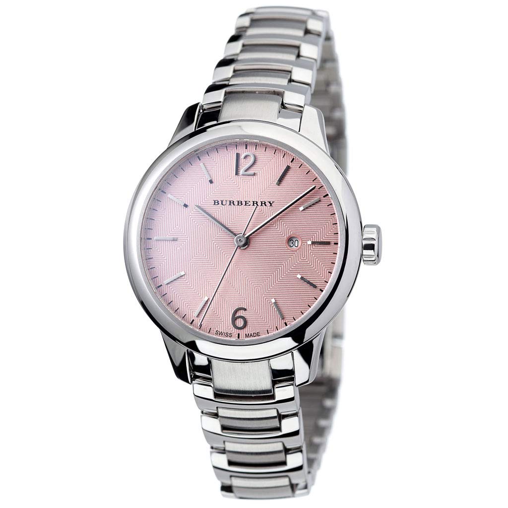 Burberry The Classic Pink Dial Silver Steel Strap Watch for Women - BU10111 Buy Now By Burberry
