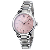Burberry The Classic Pink Dial Silver Steel Strap Watch for Women - BU10111 Buy Now By Burberry