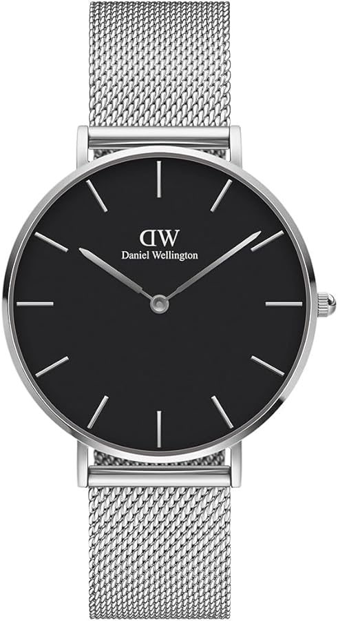 Daniel Wellington Petite Sterling Black Dial Silver Mesh Bracelet Watch For Women - DW00100218 Buy Now By Daniel Wellington