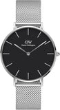 Daniel Wellington Petite Sterling Black Dial Silver Mesh Bracelet Watch For Women - DW00100218 Buy Now By Daniel Wellington
