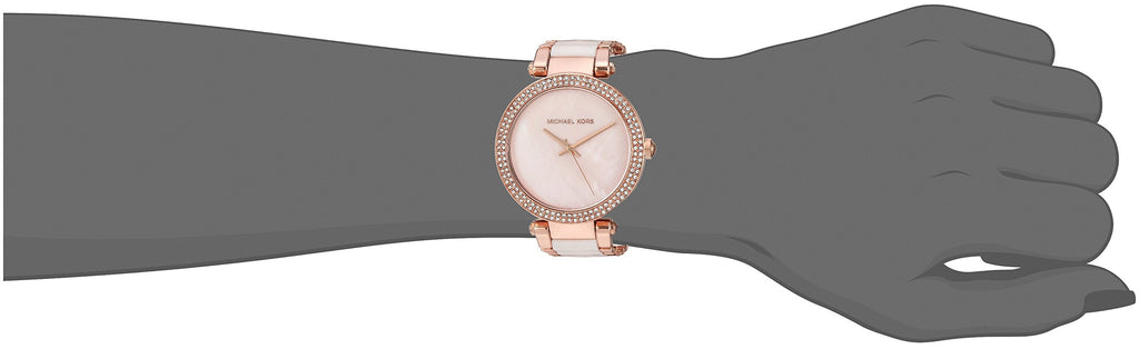 Michael Kors Parker Mother of Pearl Pink Dial Two Tone Steel Strap Watch for Women - MK6402 Buy Now By Michael Kors
