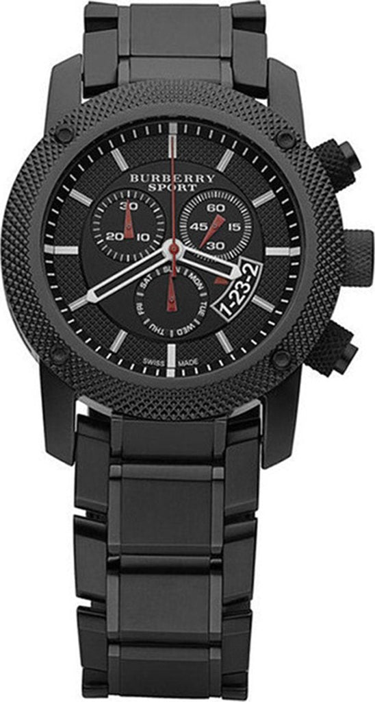 Burberry Sport Chronograph Black Dial Black Steel Strap Watch for Men - BU7703 Buy Now By Burberry
