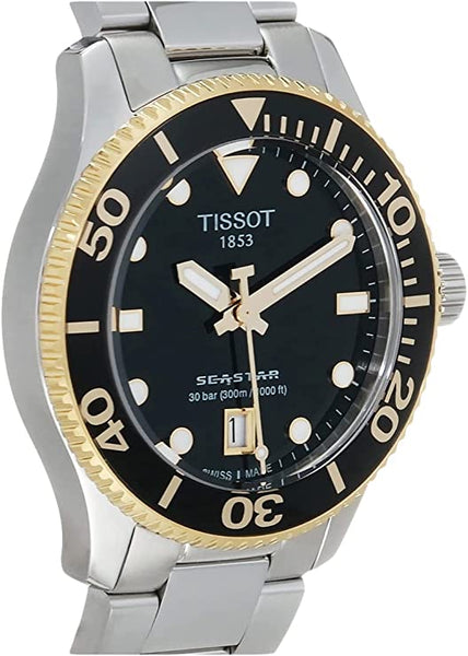 Tissot Seastar 1000 Powermatic 80 Black Dial Two Tone Steel Strap Watch For Men - T120.407.22.051.00 Buy Now By Tissot
