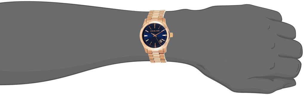 Michael Kors Runway Blue Dial Rose Gold Stainless Steel Strap Watch for Women - MK7065 Buy Now By Michael Kors