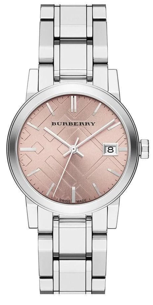 Burberry The City Pink Dial Silver Steel Strap Watch for Women - BU9124 Buy Now By Burberry