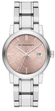 Burberry The City Pink Dial Silver Steel Strap Watch for Women - BU9124 Buy Now By Burberry