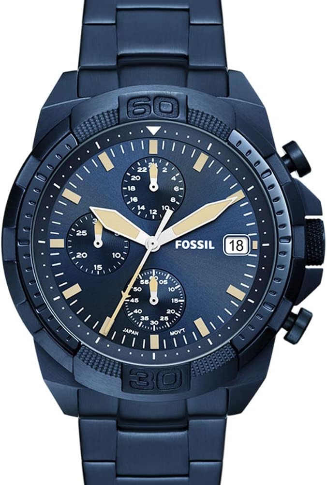 Fossil Bronson Chronograph Blue Dial Blue Steel Strap Watch for Men - FS5916 Buy Now By Fossil