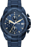 Fossil Bronson Chronograph Blue Dial Blue Steel Strap Watch for Men - FS5916 Buy Now By Fossil