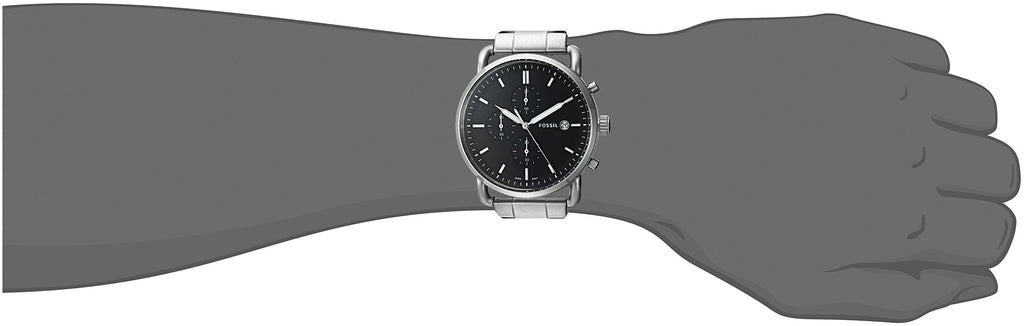 Fossil The Commuter Black Dial Silver Steel Strap Watch for Men - FS5399 Buy Now By Fossil