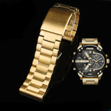 Diesel Mr Daddy 2.0 Chronograph Black Dial Gold Steel Strap Watch For Men - DZ7333 Buy Now By Diesel