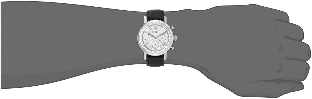 Fossil Buchanan Chronograph Silver Dial Black Leather Strap Watch for Men - FS5102 Buy Now By Fossil